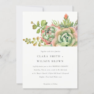INVITATION GREEN DESERT SUCCULENT CACTI FOLIAGE BUNCH MARIAGE