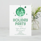 Invitation Green Disco Ball à la fête de vacances (Debout devant)
