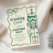 Invitation Green Doodle Nutcracker Christmas Holiday Party