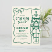 Invitation Green Doodle Nutcracker Christmas Holiday Party (Debout devant)