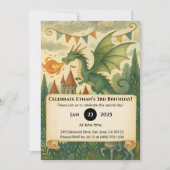 Invitation Green Dragon and Knight in Enchanted Birthday (Devant)