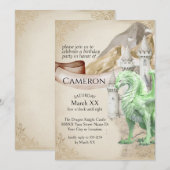 Invitation Green Dragon et Castle Imaginaire Party (Devant / Derrière)