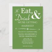 Invitation Green Eat Drink Se marier Jardin Mariage (Devant)