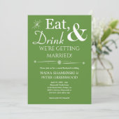 Invitation Green Eat Drink Se marier Jardin Mariage (Debout devant)
