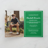 Invitation Green Edgy Abstrait Torn Photo Graduation (Intérieur)