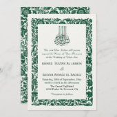 Invitation Green Elegant Mariage islamique Nikah avec code QR (Devant / Derrière)