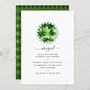 Invitation Green Emerald Mardi Gras