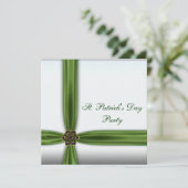 Invitation Green Emerald Ribbon St. Patricks (Debout devant)