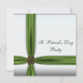 Invitation Green Emerald Ribbon St. Patricks (Devant)