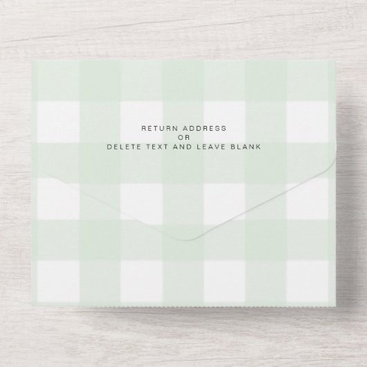 Invitation Green En vichy All In One baby shower (Verso)