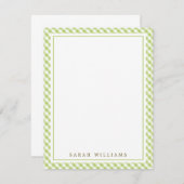 Invitation Green En vichy Flat Merci Notes (Devant / Derrière)