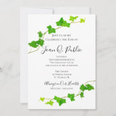 Invitation Green English Vine Foliage Fête de la vie (Devant)