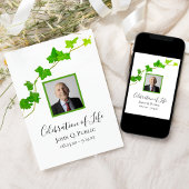 Invitation Green English Vine Foliage Fête de la vie