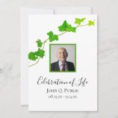 Invitation Green English Vine Foliage Fête de la vie (Devant)