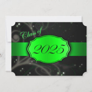 Invitation Green et Black 2025 Graduation