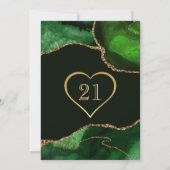 Invitation Green et Gold Faux Parties scintillant Agate Anniv (Dos)