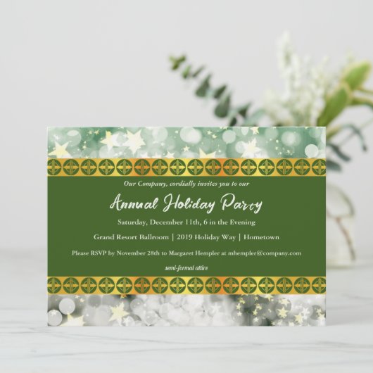 Invitation Green et Gold Party (Debout devant)