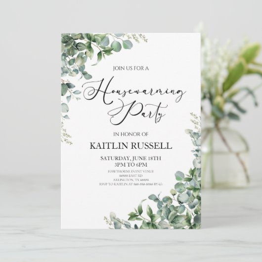 Invitation Green Eucalyptus (Debout devant)