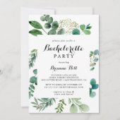 Invitation Green Eucalyptus Botanique Bachelorette Party (Devant)