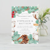 Invitation Green Eucalyptus et Cotton Engagement Party Invit (Debout devant)