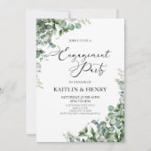 Invitation Green Eucalyptus Feuille Botanical Engagement Part (Devant)