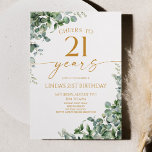 Invitation Green Eucalyptus Gold 21st Birthday Party<br><div class="desc">This is a Green Eucalyptus Gold 21st Birthday Party Invitation!</div>
