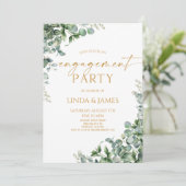 Invitation Green Eucalyptus Gold Mariage (Debout devant)