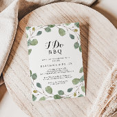 Invitation Green Eucalyptus I Do BBQ Engagement Party
