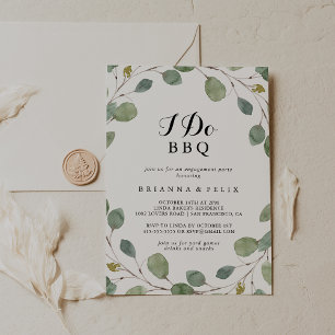 Invitation Green Eucalyptus I Do BBQ Engagement Party