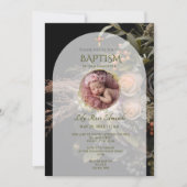 Invitation Green Fall Floral Baptism  (Devant)