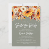 Invitation Green Fall Floral Surprise Anniversaire (Devant)