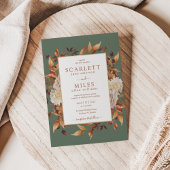 Invitation Green Fall Terracotta Aquarelle Florale Mariage