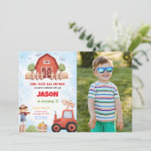 Invitation Green Farm, fête d'anniversaire (Debout devant)