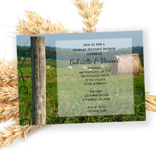 Invitation Green Farm Pastures Country Couples Wedding shower