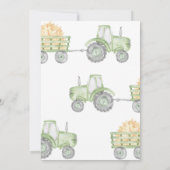 Invitation Green Farm Tractor 1st Birthday Party (Dos)