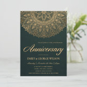 INVITATION GREEN FAUX GOLD MANDALA TOUTE L'ANNÉE 50E ANNIVERS (Debout devant)
