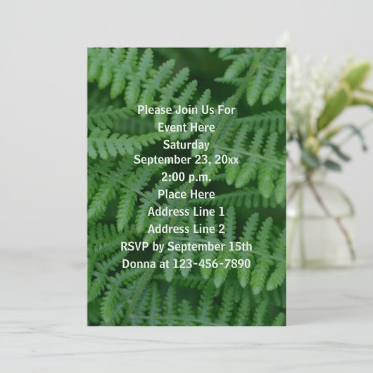 Invitation Green Ferns (Debout devant)