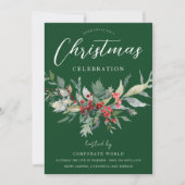 Invitation Green Festive Corporate Office Fête de Noël (Devant)