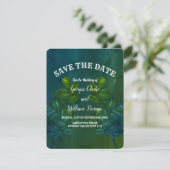 Invitation Green Feuille Rustic Vintage Enregistrer la date (Debout devant)