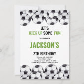 Invitation Green Field Sports Thème pour la fête des enfants (Devant)