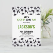 Invitation Green Field Sports Thème pour la fête des enfants (Debout devant)