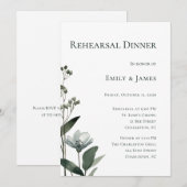 Invitation Green Floral Botanical Wedding (Devant / Derrière)