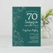 Invitation Green Floral Surprise 70e anniversaire (Debout devant)