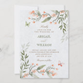 Invitation Green floral wedding (Devant)