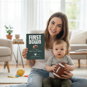 Invitation Green Football First Birthday Invite