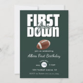 Invitation Green Football First Birthday Invite (Devant)