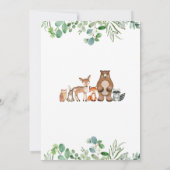 Invitation Green Forest Oh Boy Baby shower des animaux de boi (Dos)