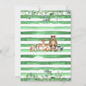 Invitation Green Forest Oh Boy Baby shower des animaux de boi (Dos)