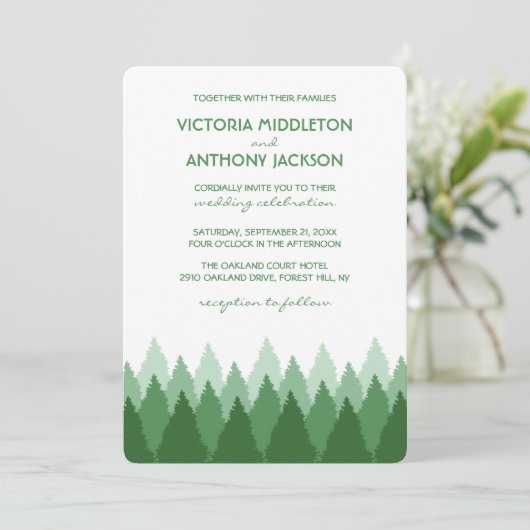 Invitation Green Forest Range Mariage de bois (Debout devant)