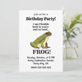 Invitation Green Frog Funny Birthday Party (Debout devant)